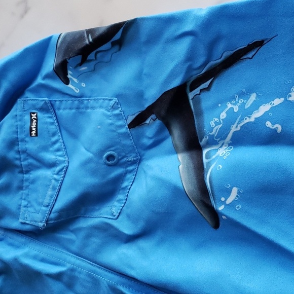 Hurley One & Only Shark Surf Swim Trunks Size 7 - Picture 11 of 15